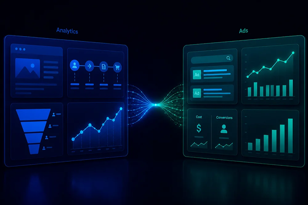 Comparación entre datos de analítica web y campañas de Ads para explicar por qué GA4 y Google Ads no siempre coinciden en conversiones