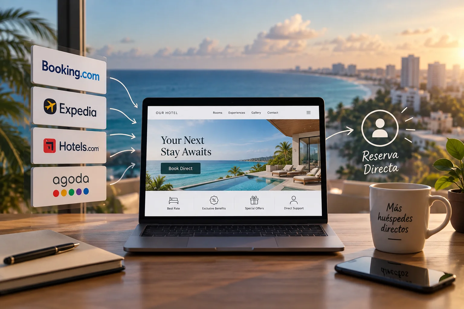 Estrategia hotelera para aumentar las reservas directas y reducir la dependencia de las OTA